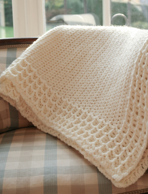 Waffle Stitch Crochet blanket