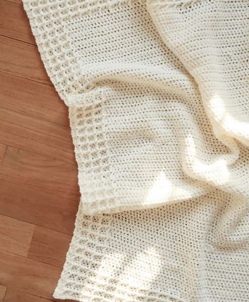 Waffle Stitch Crochet blanket - My Crafts Inspirations