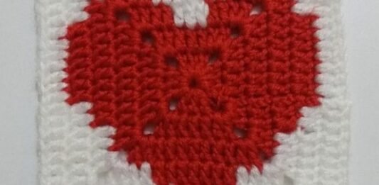 Crochet Heart Granny Square Pattern