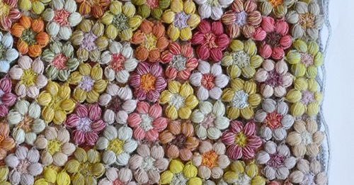 Crochet Puff Stitch Flowers Pattern