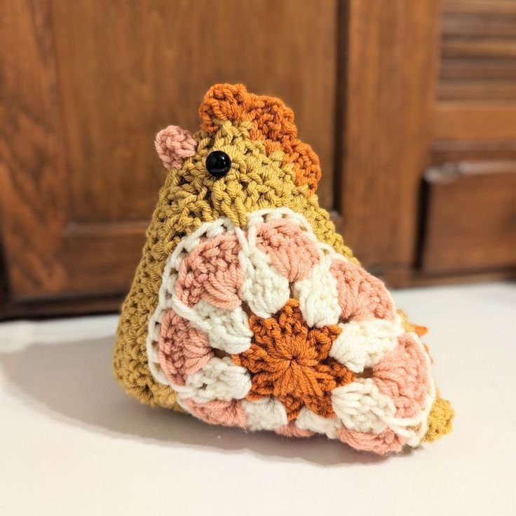 Granny Square Chicken Crochet Free Pattern