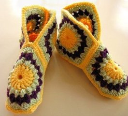 Granny Slippers Free PDF Crochet Pattern