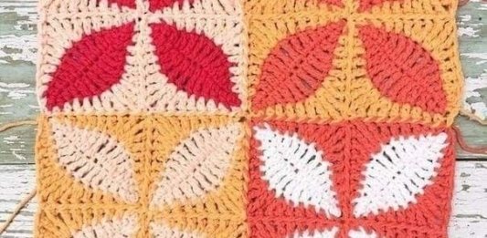 Crochet Leaf Granny Square Free Pattern