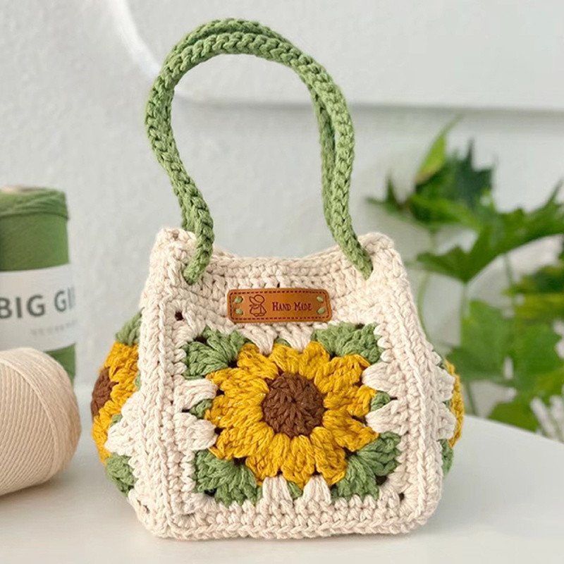 Crochet Sunflower Square Bag Free Pattern