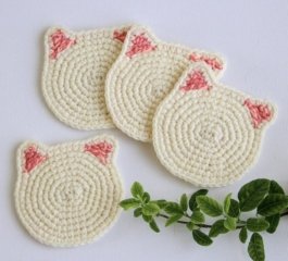 Crochet Kitty Cup/Mug Coaster Free Pattern