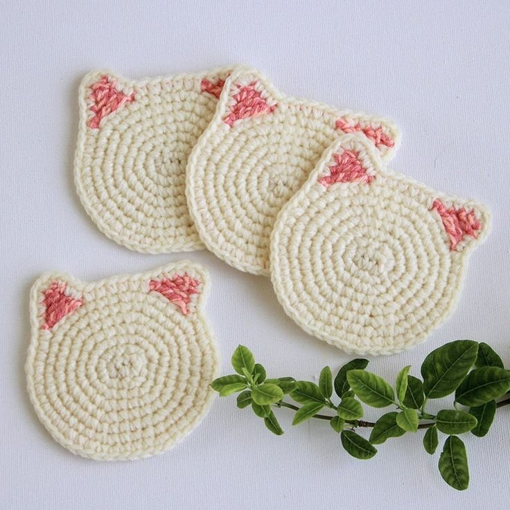 Crochet Kitty Cup/Mug Coaster Free Pattern