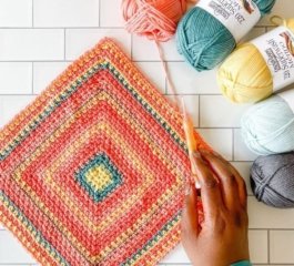 Moss Stitch Square Free Pattern