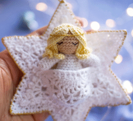 Angel Baby Pattern in a Star Cradle